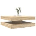 VidaXL konferenčný stolík otočný o 360 stupňov dub sonoma 90x90x34,5cm