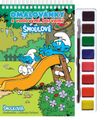 Omaľovánka s farbami a štetcom Šmolkovia 2
