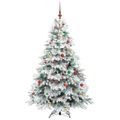 vidaXL Umelý vianočný stromček s 300 LED-i Biela 180 cm PE a PVC
