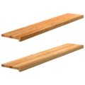 vidaXL Okenný parapet 2 ks svetlohnedá 140x30x2 cm dubový masív
