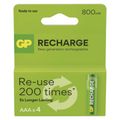 Nabíjače batérie GP Recharge 800 AAA (HR03), 4ks --CENA BLISTR--