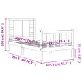 vidaXL Rám postele s čelom čierny 100x200 cm masívne drevo