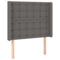 vidaXL Čelo postele so záhybmi sivé 103x16x118/128 cm umelá koža