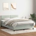 vidaXL Box Spring Posteľ s matracom Svetlosivá 160x220 cm Zamat