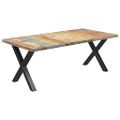 vidaXL Jedálenský stôl, nohy v tvare X 200x100x77cm, recyklovaný masív