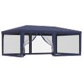 vidaXL Párty stan so 6 sieťkovanými bočnými stenami modrý 6x4 m HDPE