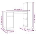 vidaXL Stolík čierny 110x53x117 cm masívne borovicové drevo