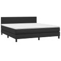 vidaXL Boxspring posteľ s matracom a LED čierna 160x200 cm umelá koža
