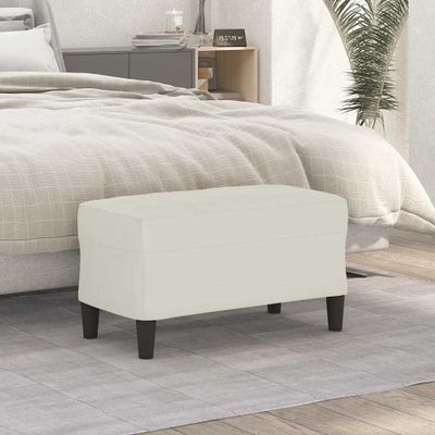 vidaXL Lavica krémová 70x35x41 cm zamat