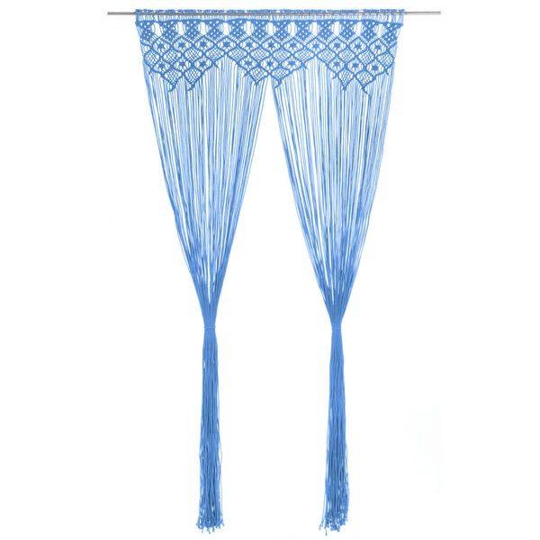 vidaXL Záclona macrame modrá 140x240 cm bavlna