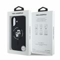 Puzdro Karl Lagerfeld pre iPhone 16 6,1" KLHMP16SSCMKCRHK čierne hardcase Silicone KC Heads Ring MagSafe