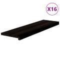 vidaXL Schodiskové stupne 16 ks hnedočierná 90x30x2 cm dubový masív