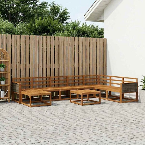 vidaXL Záhradná súprava gaučov 9 pcs Prírodná Pevné akáciové drevo
