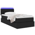 vidaXL LED úložná posteľ s matracom Čierna 100 x 200 cm Látka