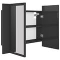 vidaXL LED kúpeľňová zrkadlová skrinka lesklá sivá 60x12x45 cm akryl