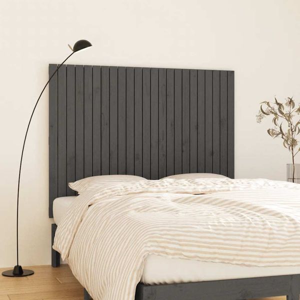 vidaXL Nástenné čelo postele sivé 146,5x3x110 cm masívna borovica