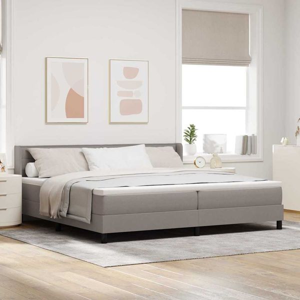 vidaXL Posteľ s pružinovým rámom Sivohnedá 200 x 200 cm látka