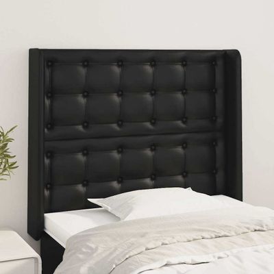vidaXL Čelo postele so záhybmi čierne 93x16x118/128 cm umelá koža