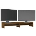 vidaXL Stojan na monitor medovo-hnedý 100x24x16 cm masívna borovica