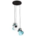 vidaXL Závesná lampa 25 W šmuhovaná modrá 30x30x100 cm E27