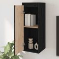vidaXL Nástenné skrinky 2 ks čierne 30x30x80 cm masívna borovica