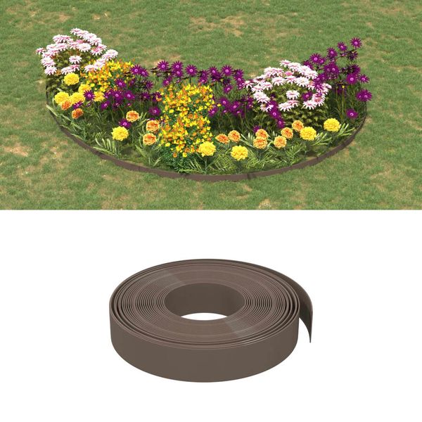 vidaXL Záhradná obruba hnedá 10 m 10 cm polyetylén