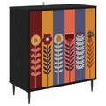 vidaXL Servírovacia skriňa ESSEN Čierny dub 69 x 33 x 76 cm
