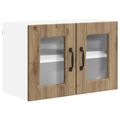 vidaXL Nástenný sklenený kabinet PORTO Remeselný dub 60 x 31 x 40 cm