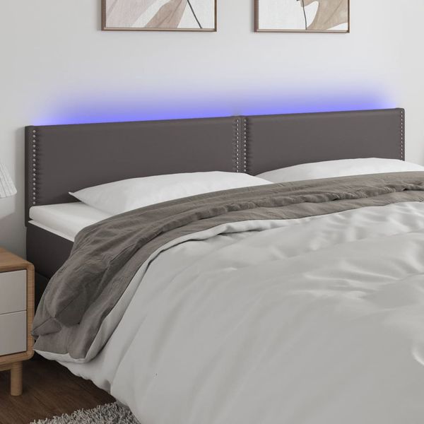 VidaXL Čelo postele sivé 180x5x78/88 cm umelá koža