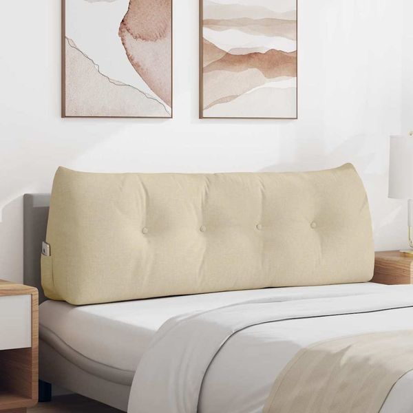 vidaXL Poduška na chrbát Krémová 140 x 24 x 50 cm látka