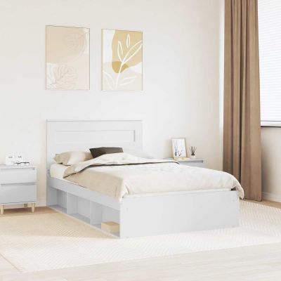 vidaXL Rám postele Biela 120 x 200 cm Masívne borovicové drevo