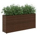 vidaXL Záhradný kvetináč s 2 nádobami hnedý 90x20x40 cm polyratan