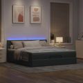VidaXL Osmanská posteľ s matracom a LED svetlosivá látka 180x200cm