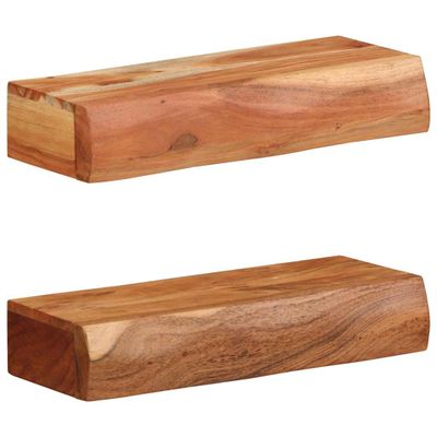 vidaXL Nástenné police 2 ks 40x17x8 cm, akáciový masív