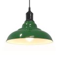 VidaXL Závesná lampa výškovo nastaviteľná E27 lesk zelená Ø 31 cm kov