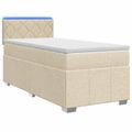 vidaXL Posteľ boxspring s matracom Krémová 80 x 200 cm Látka