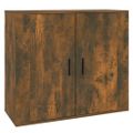 vidaXL Komoda dymový dub 80x33x70 cm spracované drevo