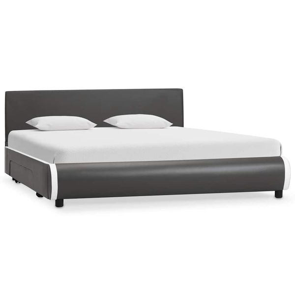 vidaXL Posteľný rám so zásuvkami antracitový 140x200 cm umelá koža