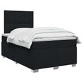 vidaXL Posteľ boxspring s matracom Čierna 120 x 190 cm Látka