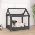 vidaXL Posteľ pre psa sivá 71x55x70 cm borovicový masív