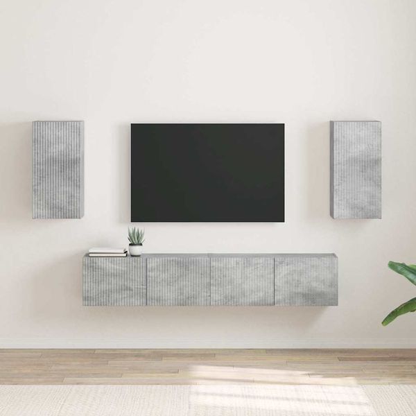 vidaXL TV nástenná skriňa Nástenný 2 pcs Betónová 30 x 31 x 60 cm