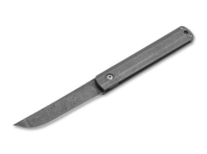 Böker Plus 01BO634DAM Wasabi Damascus vreckový zberateľský nôž 7,3 cm, damašek, titán, puzdro
