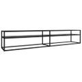 vidaXL TV stolík čierny 220x40x40,5 cm tvrdené sklo
