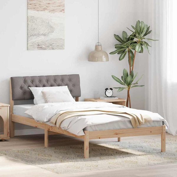 vidaXL Rám postele Hnedá a taupe 100 x 200 cm Borovicový masív