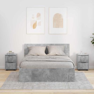 vidaXL Nočné stolíky so zásuvkou 2 pcs Betónová šedá 30,5 x 30 x 43 cm