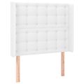 vidaXL Čelo postele so záhybmi biely 103 x 16 x 118/128 cm umelá koža