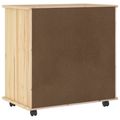 vidaXL Koliesková skriňa 63,5 x 39 x 65,5 cm Masívne borovicové drevo