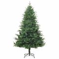vidaXL Umelý predsvietený vianočný stromček s sadou loptičiek Zelená
