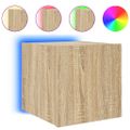 vidaXL TV nástenné skrinky s LED svetlami 2 ks dub sonoma 30,5x35x30cm