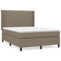 vidaXL Posteľný rám boxspring s matracom sivohned 140x200 cm látka